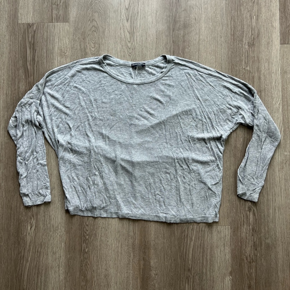 Brandy Melville oversized waffle gray long sleeve